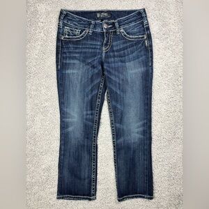 Silver Jeans Womens 28 Suki Boot Cut Dark Big Stitch Party Streetwear Night Out